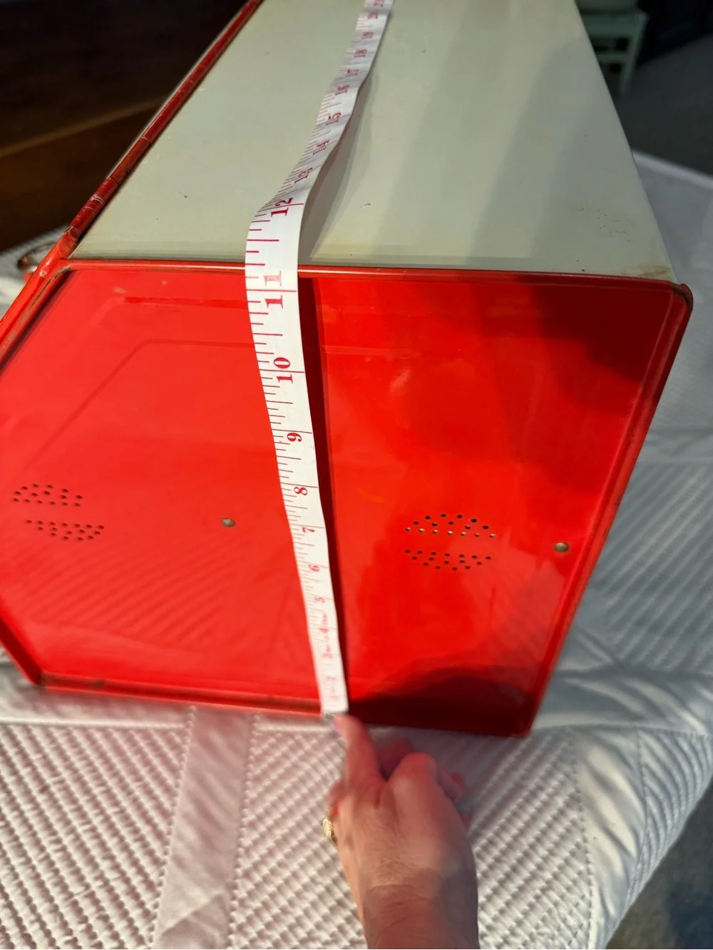 1940’s Vintage Floral Metal Bread Box/Pie Safe Red Roses Distressed Patina